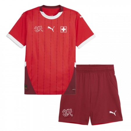 Schweiz Matchtröjor Barn Hemma Fotbollströja EURO 2024